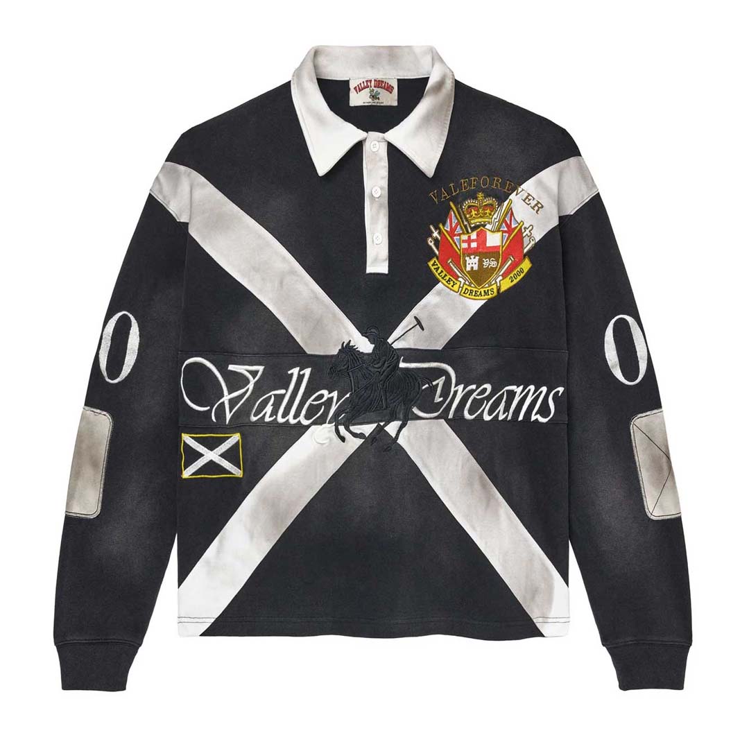 Vale Forever Stallion Rugby Black White Long Sleeve Tee by Vale Forever - NWAHYPE No.1 for streetwear T-Shirts in USA