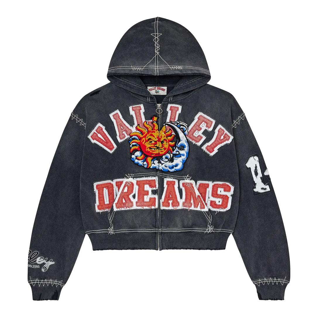 Vale Forever Sunny Zip Up Hoodie 'Black' by Vale Forever - NWAHype No.1 for streetwear Hoodies in USA