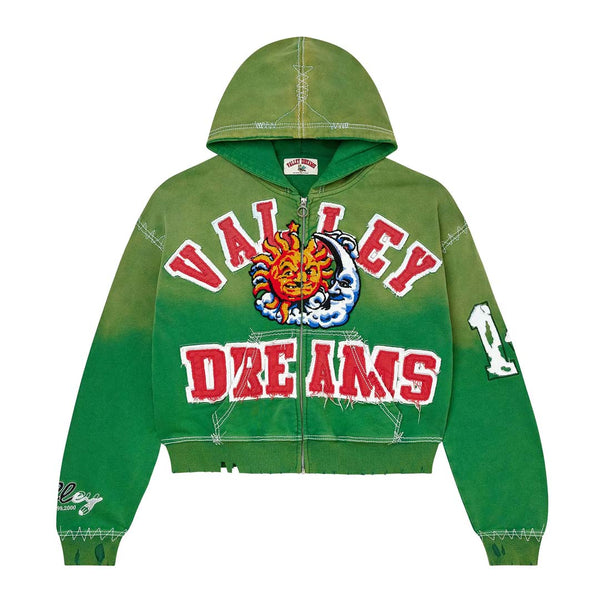 Vale Forever Sunny Zip Up Hoodie 'Green' by Vale Forever - NWAHype No.1 for streetwear Hoodies in USA