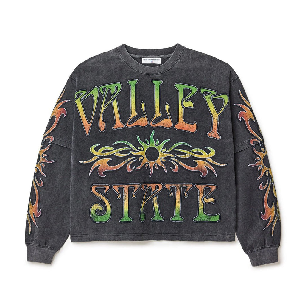 Vale Forever Tribal Layered Long Sleeve Tee Grey Wash by Vale Forever - NWAHYPE No.1 for streetwear T-Shirts in USA
