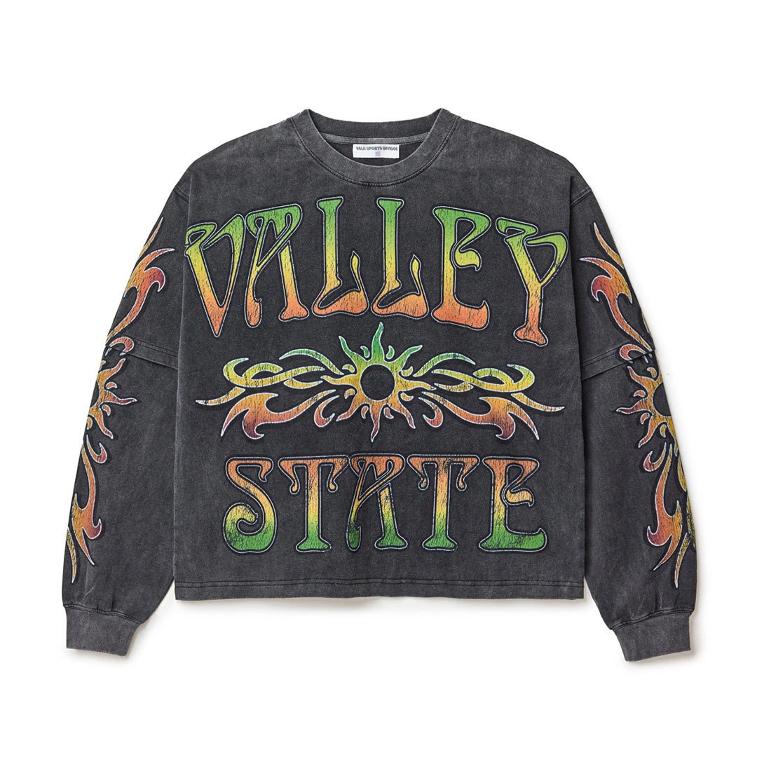Vale Forever Tribal Layered Long Sleeve Tee Grey Wash by Vale Forever - NWAHYPE No.1 for streetwear T-Shirts in USA