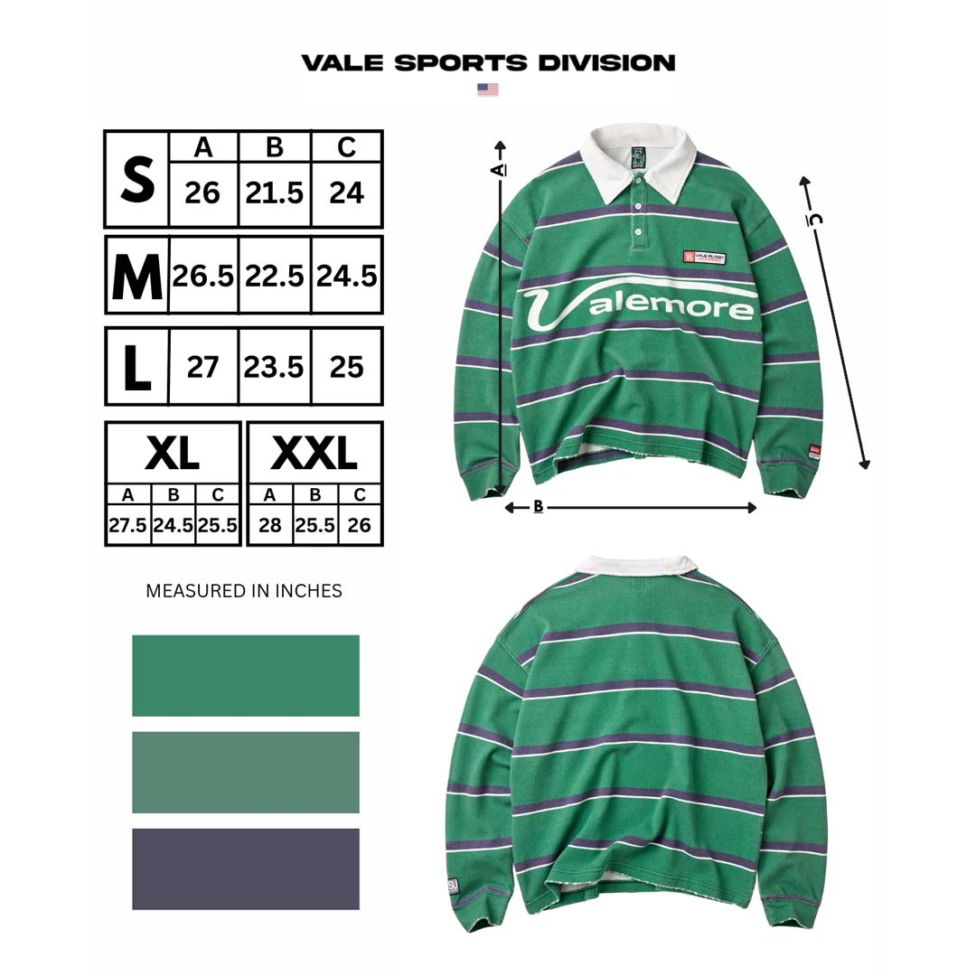 Vale Forever Valemore Long Sleeve Rugby Green by Vale Forever - NWAHYPE No.1 for streetwear T-Shirts in USA