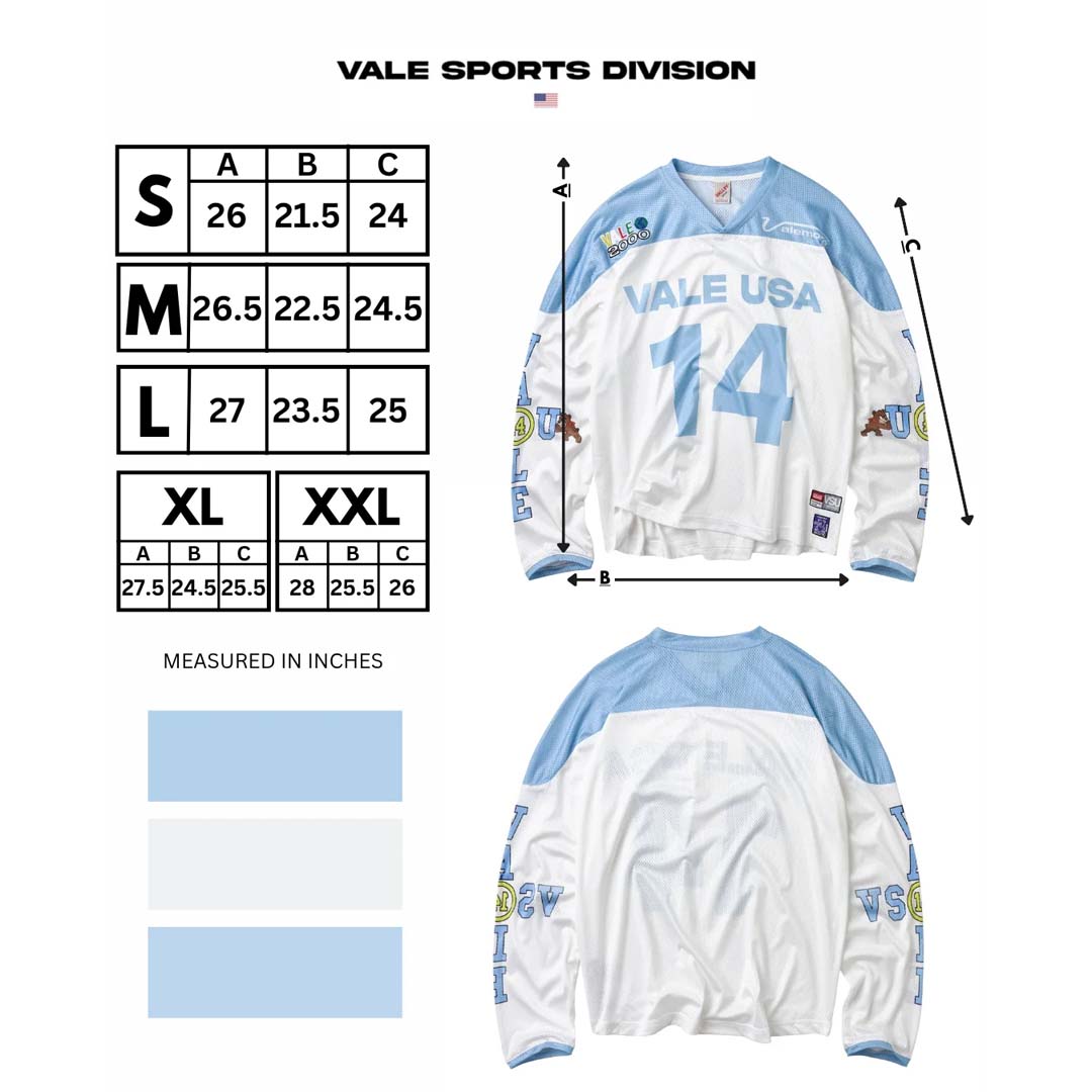 Vale Forever Valemore Skies Jersey White Baby Blue by Vale Forever - NWAHYPE No.1 for streetwear T-Shirts in USA