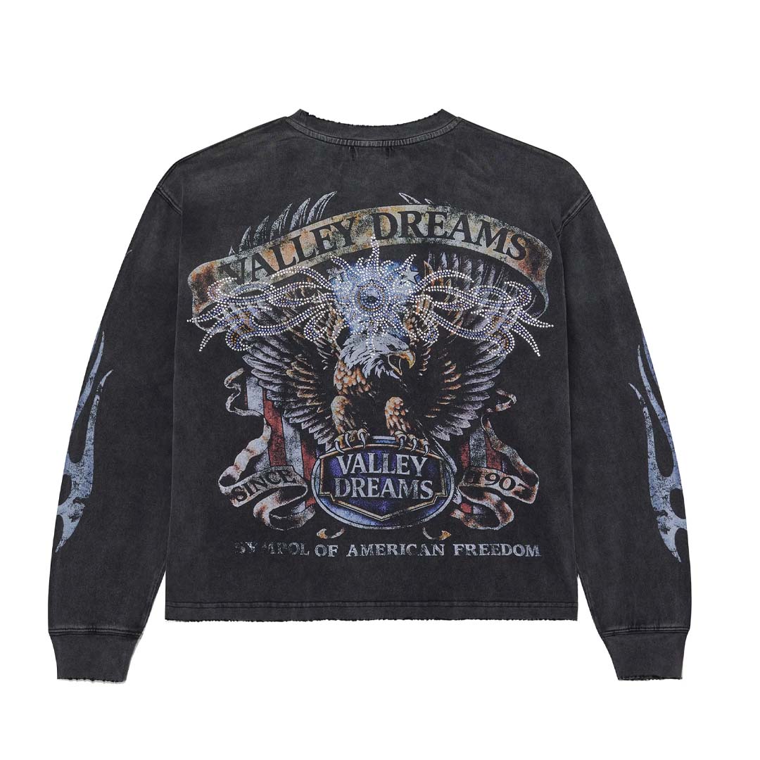 Vale Forever Valley Bling Long Sleeve Faded Black Tee by Vale Forever - NWAHYPE No.1 for streetwear T-Shirts in USA