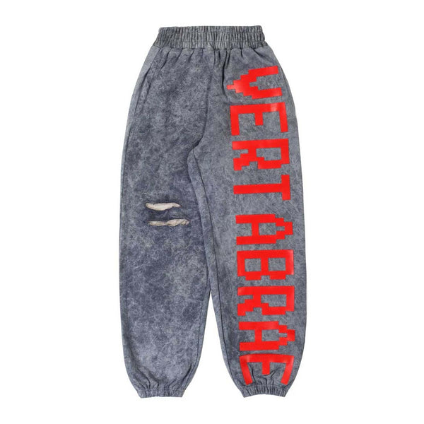 Vertabrae C - 1 Sweatpants Washed Grey Red by Vertabrae - NWAHype No.1 for streetwear Pants in USA