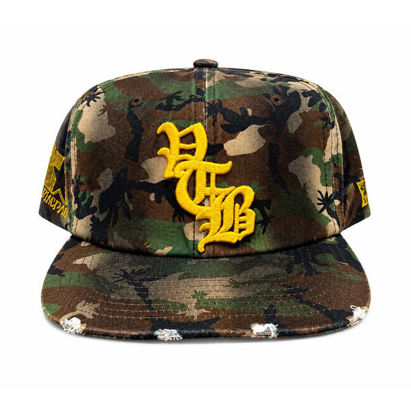 Vertabrae Green Camo Yellow Snapback Hat by Vertabrae - NWAHYPE No.1 for streetwear Hats in USA