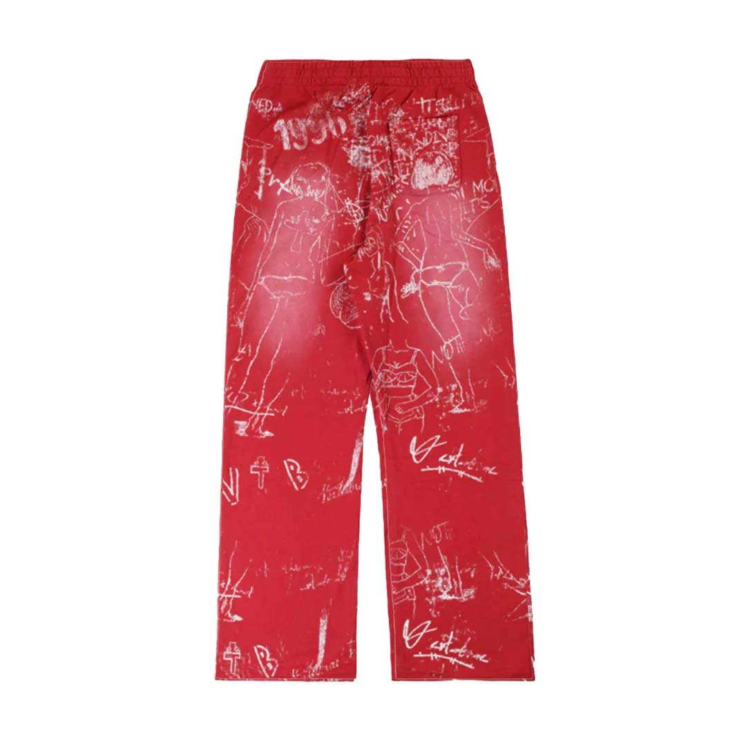 Vertabrae Silo Sketch Sweatpants Red by Vertabrae - NWAHype No.1 for streetwear Pants in USA