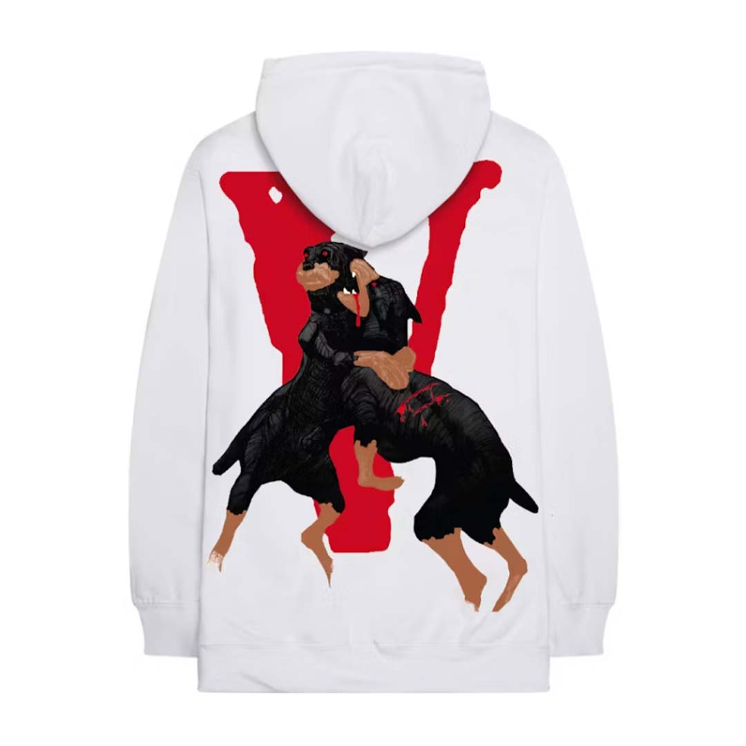 Vlone Pop Smoke Dogs Hoodie White by Vlone - NWAHYPE No.1 for streetwear Hoodies in USA