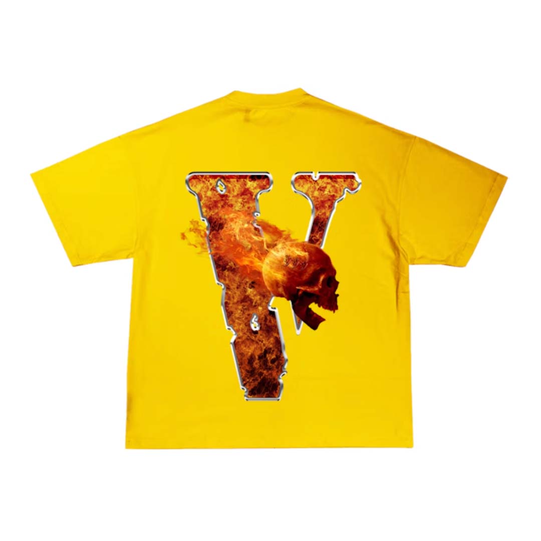 Vlone x Juice Wrld Inferno Tee Yellow by Vlone - NWAHype 1 for streetwear T-Shirts in USA