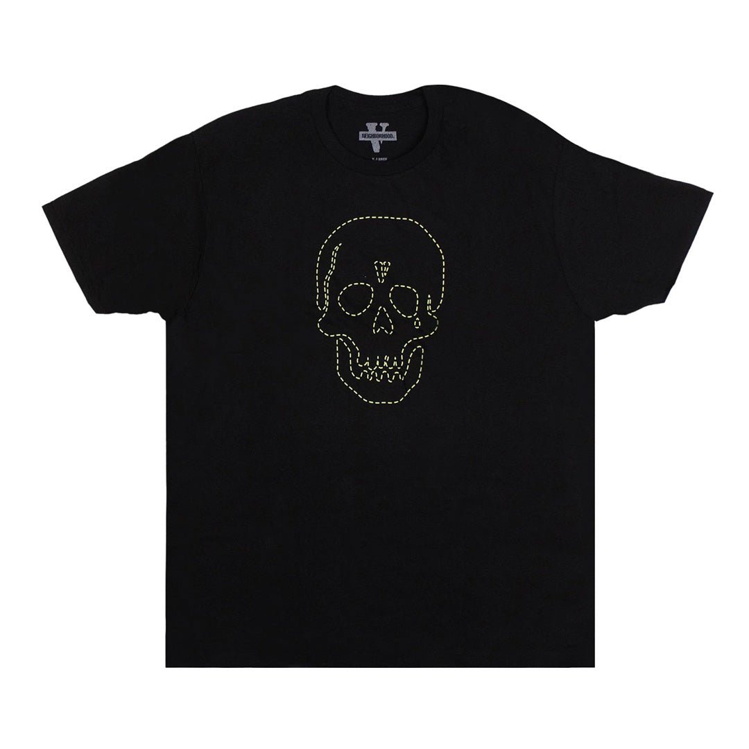 Vlone x Neighborhood Skull Short - Sleeve T-Shirt 'Black/Green' by Vlone - NWAHype 1 for streetwear T-Shirts in USA