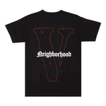 Vlone x Neighborhood Skull Short - Sleeve T-Shirt 'Black/Red' by Vlone - NWAHype 1 for streetwear T-Shirts in USA