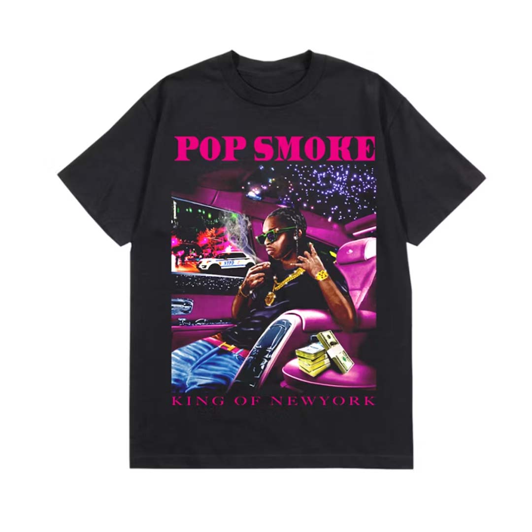 Vlone x Pop Smoke King Of NY T-shirt Black by Vlone - NWAHype 1 for streetwear T-Shirts in USA