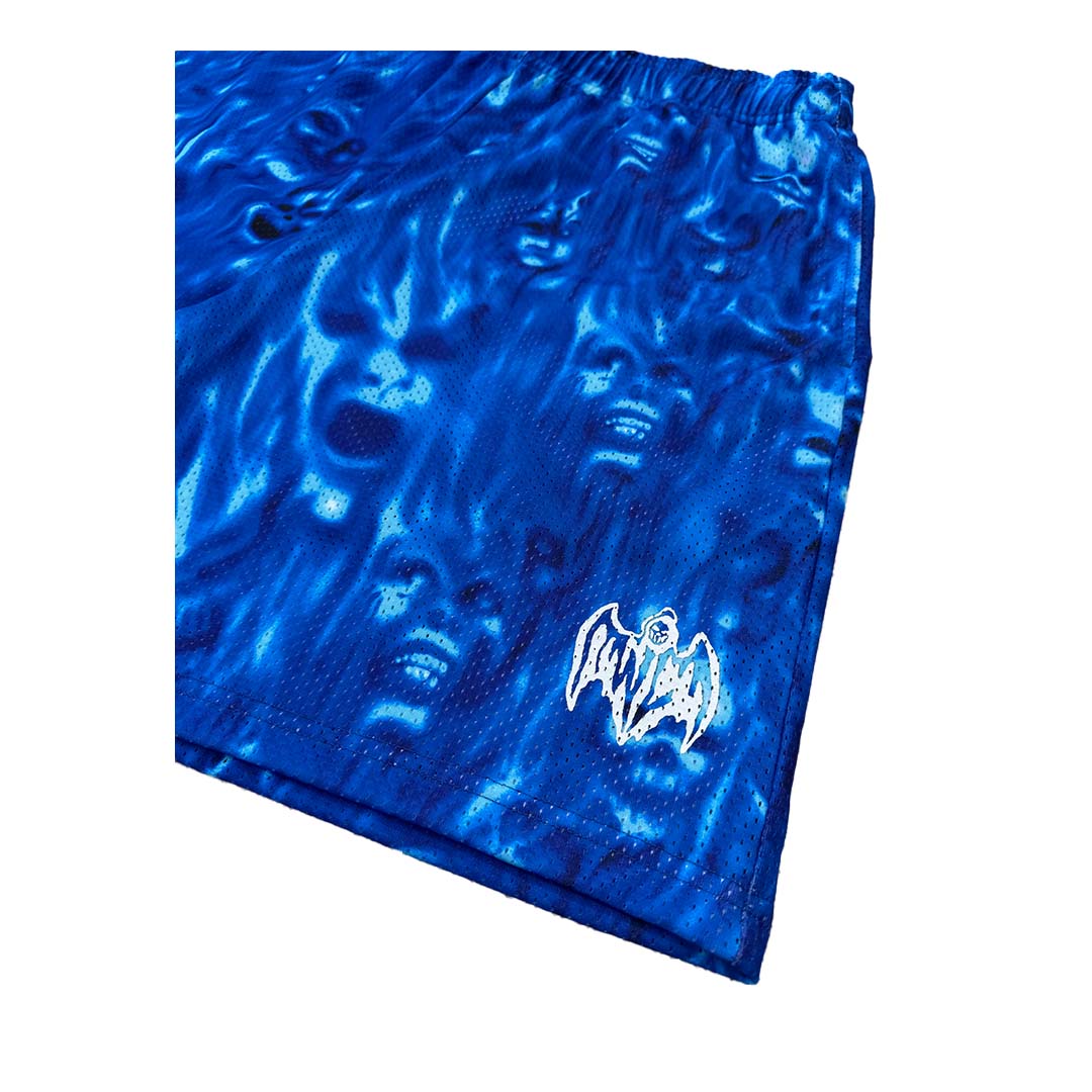 Warren Lotas Skulls Blue Mesh Shorts by Warren Lotas - NWAHype 1 for streetwear T-Shirts in USA