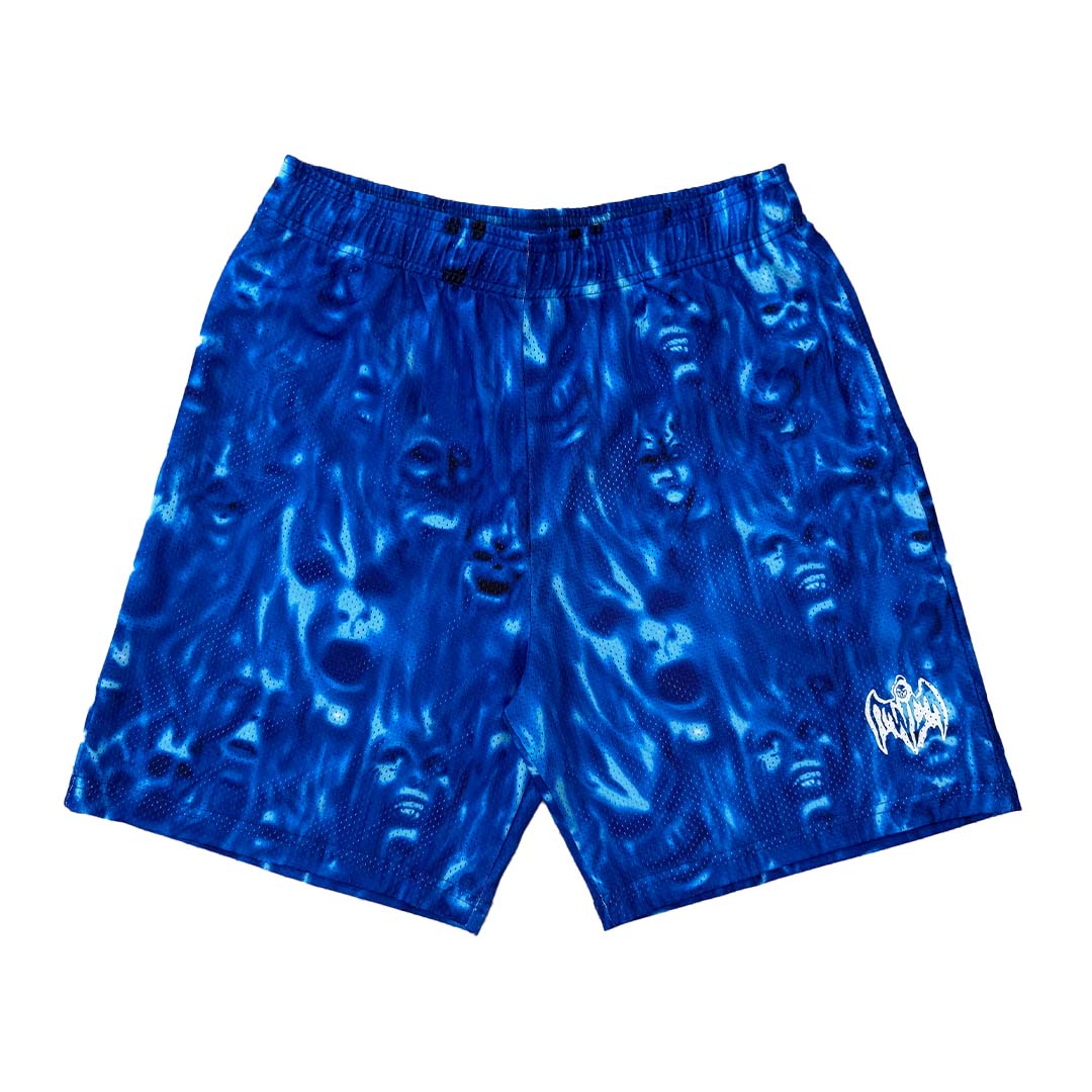 Warren Lotas Skulls Blue Mesh Shorts by Warren Lotas - NWAHype 1 for streetwear T-Shirts in USA