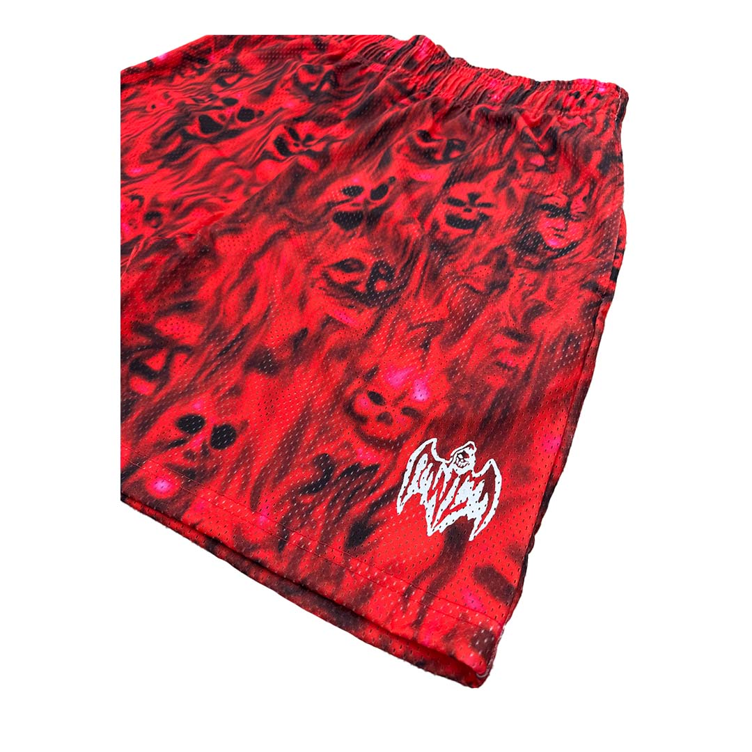 Warren Lotas Skulls Red Mesh Shorts by Warren Lotas - NWAHype 1 for streetwear T-Shirts in USA