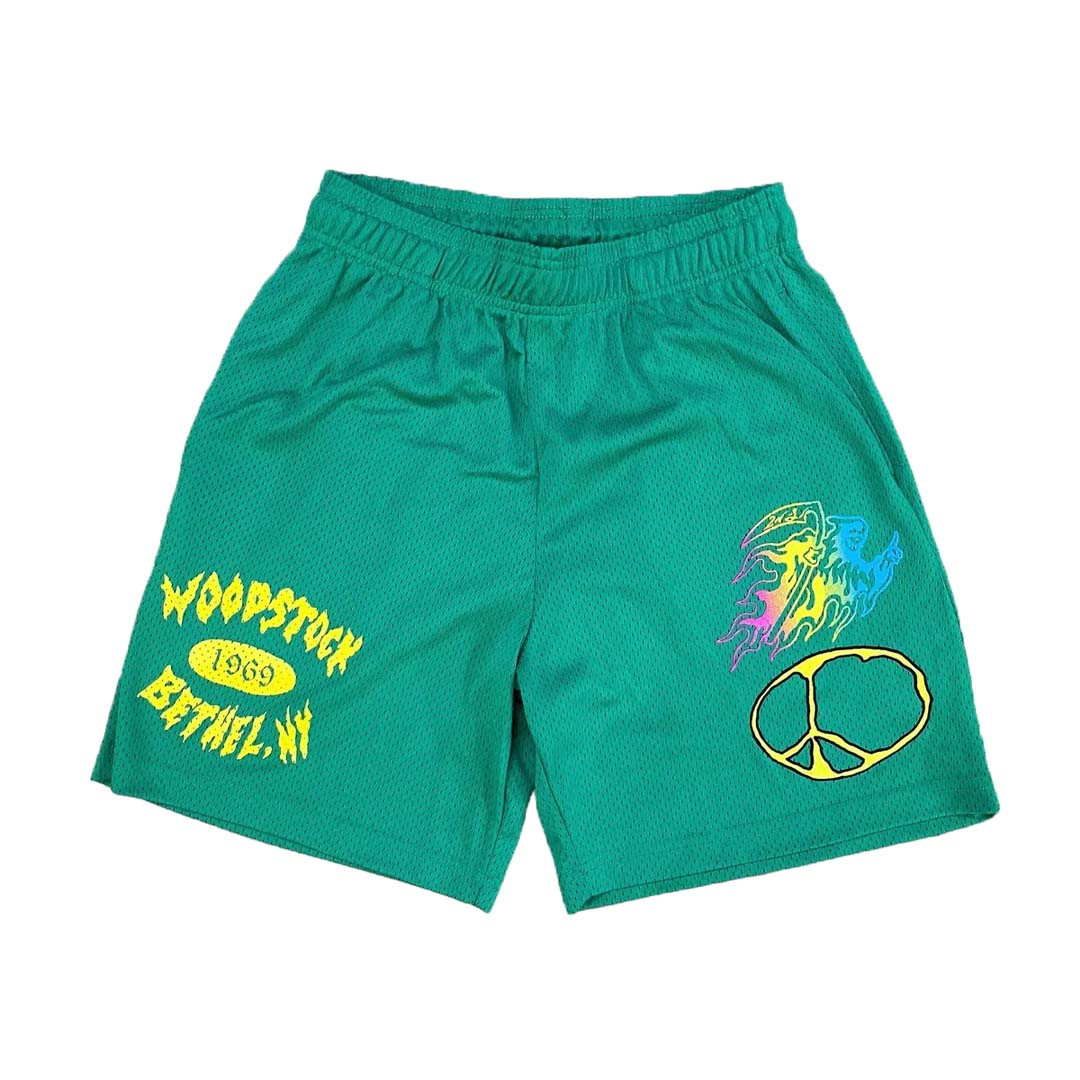 Warren Lotas Woodstock Mesh Green Shorts by Warren Lotas - NWAHype No.1 for streetwear Shorts in USA