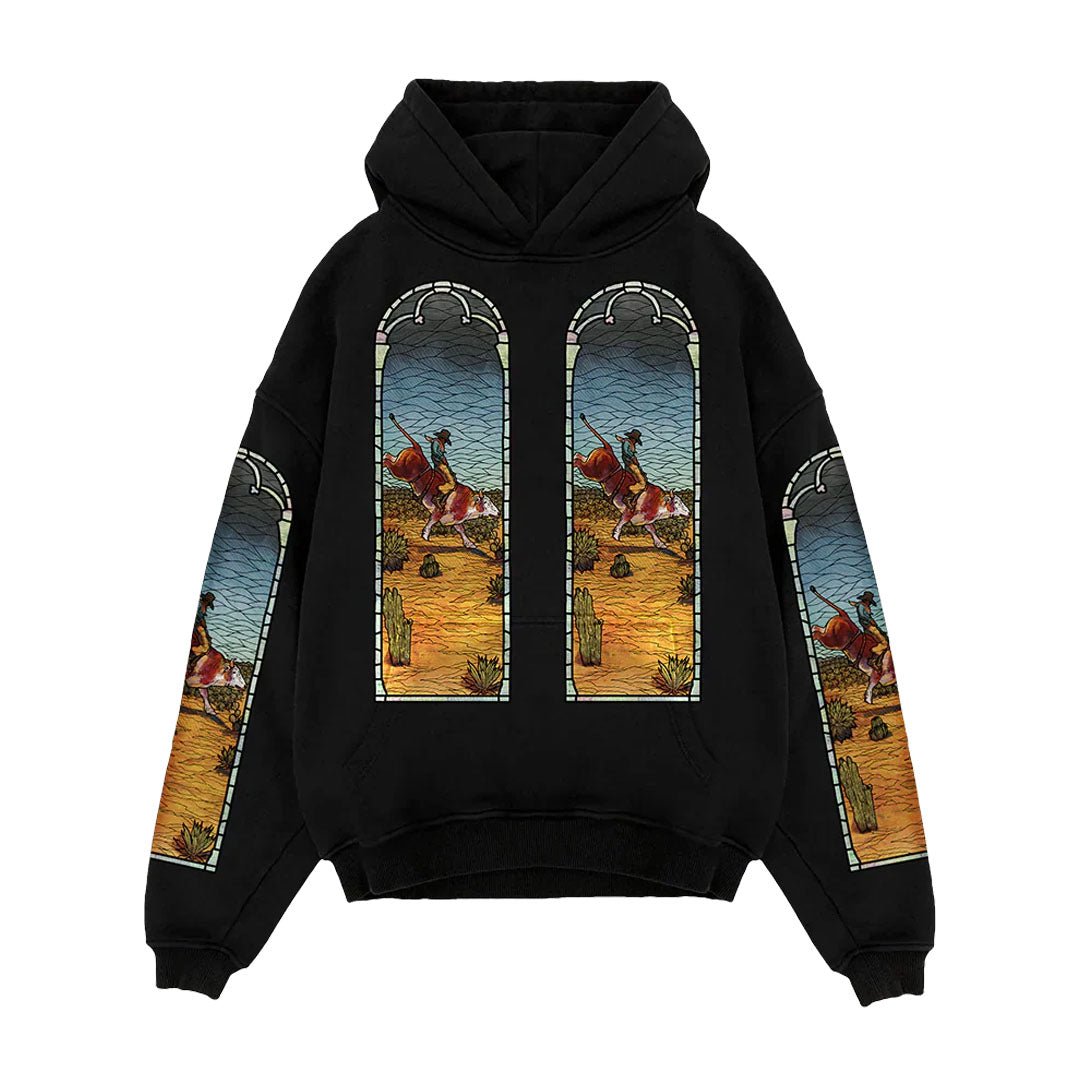 Who Decides War x EST Gee Stained Glass Hoodie Black by Who Decides War - NWAHYPE No.1 for streetwear Hoodies in USA