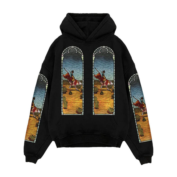 Who Decides War x EST Gee Stained Glass Hoodie Black by Who Decides War - NWAHYPE No.1 for streetwear Hoodies in USA