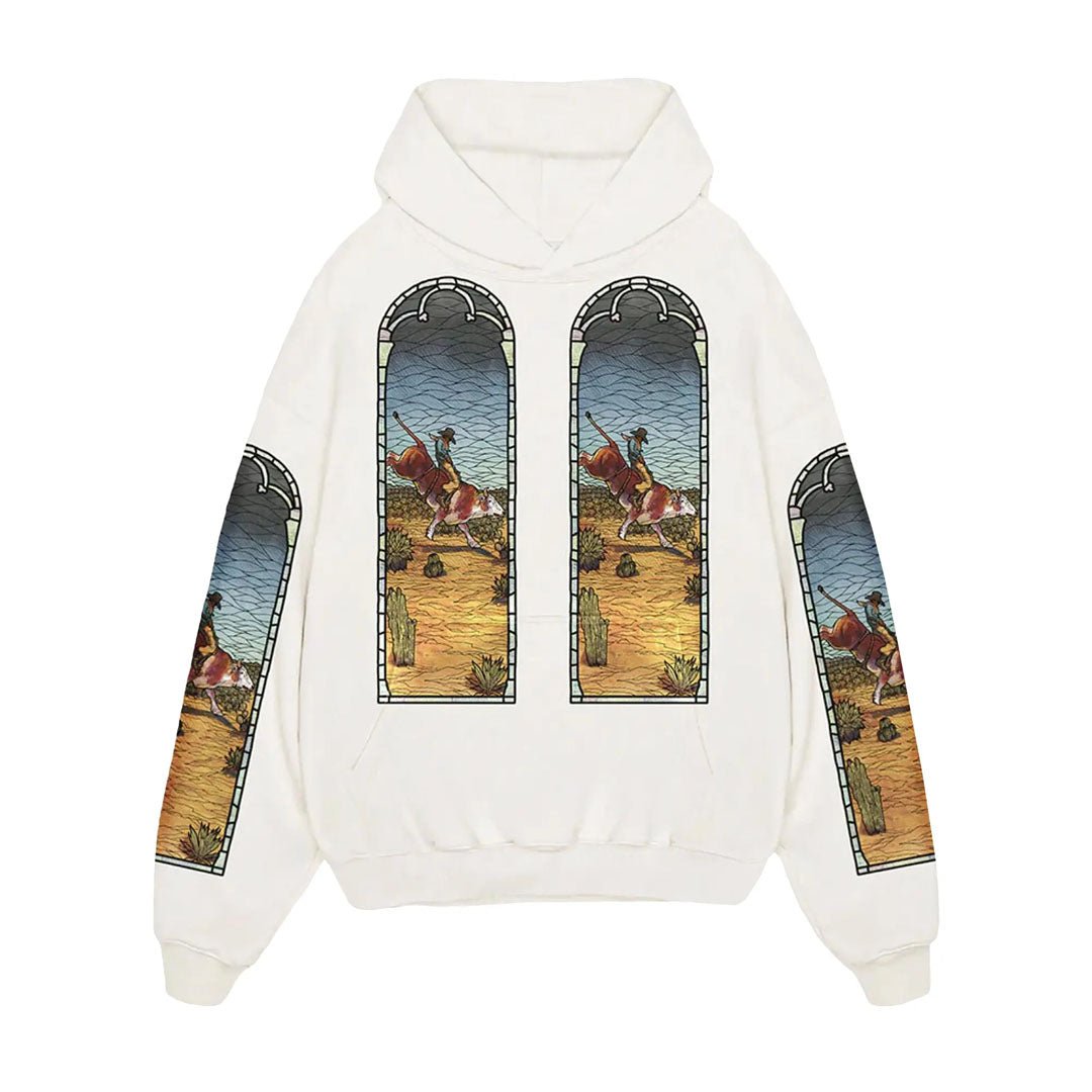 Who Decides War x EST Gee Stained Glass Hoodie White by Who Decides War - NWAHype No.1 for streetwear Hoodies in USA